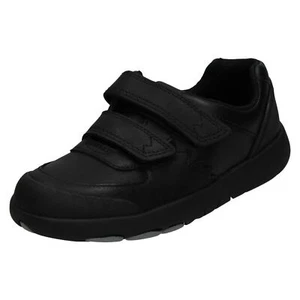 Jungen Rex Pace Von Clarks Schule Schuhe Leder Haken & Schlaufe Einzelhandel - Picture 1 of 9