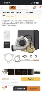 Maxpeeding Turbo Kit K0329-VL Audi A4 A6 Passat 1.8 - Picture 1 of 4