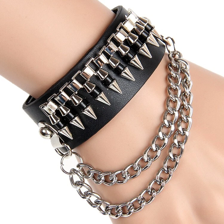 Pulsera Punk para Hombres Calavera Cadena Pulsera Joyería Juegos con disfraces Accesorios de utilería Foto 1 de 1