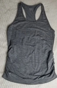 ATHLETA Racerback Tank Top M Rusched Sides Workout Yoga Gym Gray EUC - Picture 1 of 6