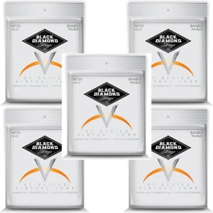 Black Diamond Banjo Strings 5 Sets 5-String Medium Loop End Nickel Wound - Picture 1 of 5