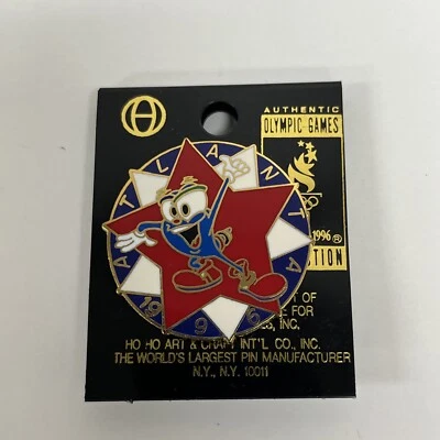 Atlanta 1996 Welcome Summer Olympic Games Pin Izzy Red Star Shape NEW - Image 1 of 3