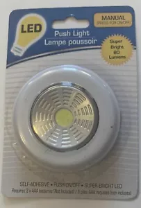 NEW LED Push Light Self Adhesive Push On/Off Super Bright 80 Lumens FREE SHIP - Picture 1 of 5