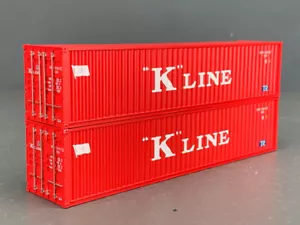 HO InterMountain 2-Pack “K-Line”" 40' Corrugated Container Red 30252-06 - Picture 1 of 8