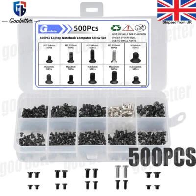 500Pcs Laptop Screws Computer Universal Repair Kit M2-M3 Fit IBM HP Dell Lenovo - Image 1 of 4