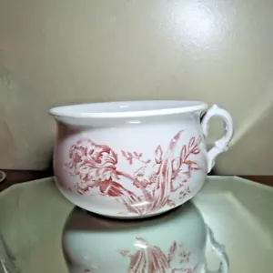 Late 1800 American Red Transferware Chamber Pot - Picture 1 of 19