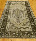 Bohemian Antique 1900-1939's Ivory-Gold Color Wool Pile Oushak Rug 3'8"×6'8" 
