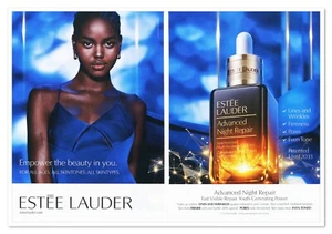 Anuncio impreso Estee Lauder Advanced Night Repair Adut Akech 2021 anuncio de 2 páginas - Imagen 1 de 5