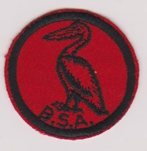PATROL MEDALLION S-5 PELICAN RED TWILL WHITE GLUE or PASTE BACK 1953-68 - Picture 1 of 1