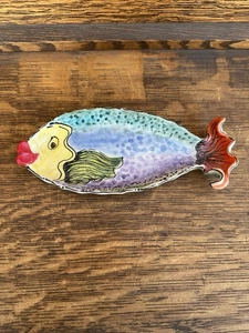 Italian Pottery Signed C . TEURO Fish Bowl MCM C 1955 - Picture 1 of 9