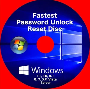 Windows Instant Password Reset Disc for Win 11, 10, 8.1, 8, 7, XP, Vista, Server - Picture 1 of 2
