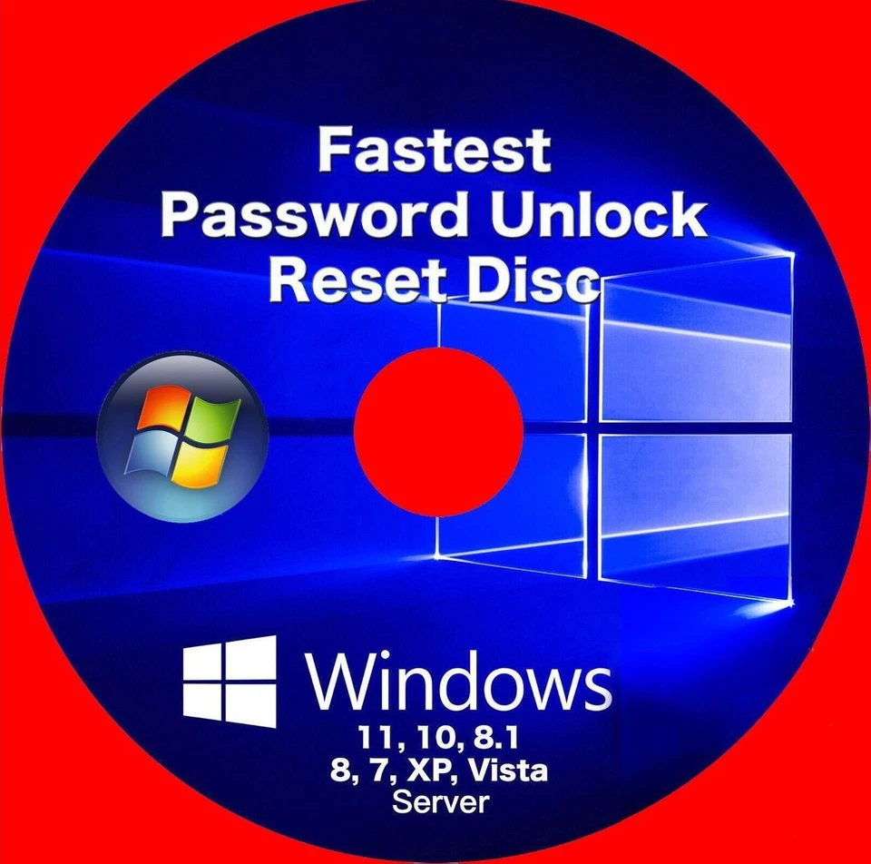Windows Instant Password Reset Disc for Win 11, 10, 8.1, 8, 7, XP, Vista, Server - Image 1 of 2