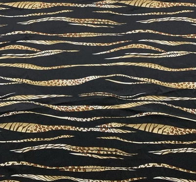 Animal Print Stripes Satin Fabric Cheetah Leopard Tiger Zebra JoAnn 2.5 Yards - Image 1 of 4