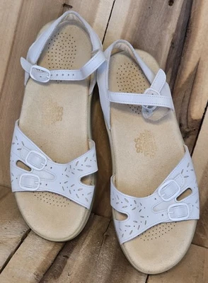 SAS Duo Quarter Womens 6.5 W Strappy Sandals White Leather Tripad Comfort - Image 1 of 4