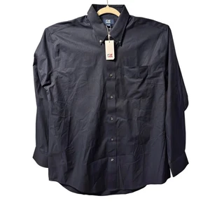 New Cutter & Buck Mens XL TG Easy Care Button Down Dress Shirt Navy Embroidered - Picture 1 of 5