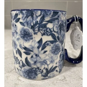 BLUE & WHITE PEONY FLORAL by 10 Strawberry Street BELLA Mug Royal Toile Flowers - Picture 1 of 8