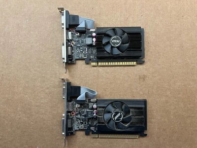 LOTE DE 2 MSI NVIDIA GeForce GT 710 2GB DDR3 Video GT 710 2GD3 LP Tarjeta Gráfica Foto 1 de 4