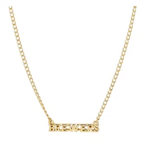 Bijoux Sport by Luv Aj MLB Gold Plated Nameplate Necklace Milwaukee Brewers - Picture 1 of 1