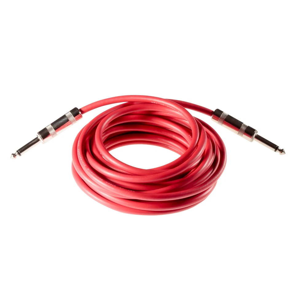 Poppstar 6 m Instrumentenkabel Klinkenkabel 6.3mm Stecker Klinke Monoklinke rot