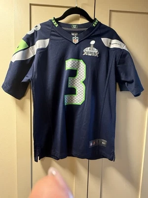 Camiseta Russell Wilson — Seattle Seahawks Super Bowl XLIX — Talla Juvenil Grande Foto 1 de 4