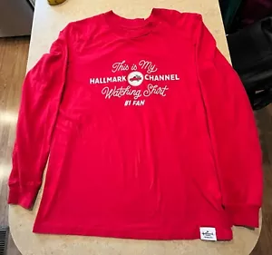THIS IS MY HALLMARK WATCHING SHIRT #1 FAN Red Medium unisex long sleeve #B13-523 - Picture 1 of 9