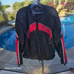 FirstGear Motorcycle Jacket Men's size M Black Red Removable Liner Biker Jacket  - Picture 1 of 16
