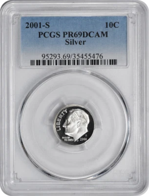 2001-S Roosevelt Dime PR69DCAM Silver PCGS - Image 1 of 2