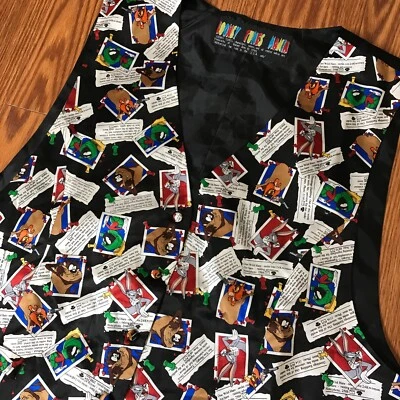 Looney Tunes Mania Mens L/XL Vintage 1996 100% Silk Vest - Image 1 of 4