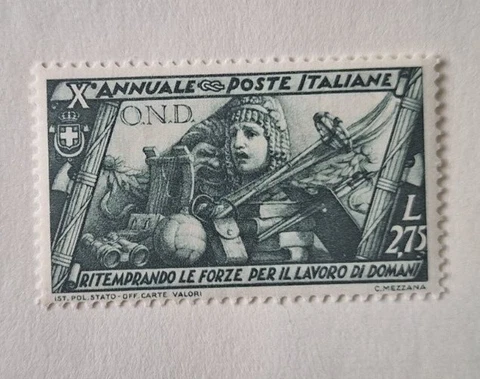 1932 2.75 Lire Green MH "10th Fascist March On Rome" Cover