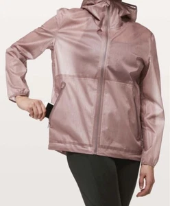 Lululemon Glyde Sheer Joy Jacket Spanish Oak Pink Size 6 Waterproof Running - Picture 1 of 13