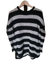 Forever 21  Sweater Blouse Knit Striped size Large Long Sleeve slouchy crew neck