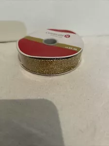 Holiday Christmas Ribbon by Celebrate It 10 yd total Gold - Picture 1 of 3