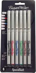 Speedball Elegant Writer Calligraphy 6 Marker Set, Assorted Colors, 2.0 mm - Picture 1 of 9