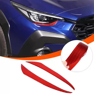 Red Carbon Fiber Headlight Eyelids Eyebrows For Subaru Crosstrek 2024+ - Bild 1 von 22