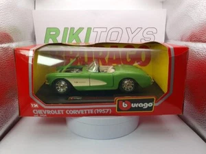 Chevrolet Corvette (1957) Burago 1/24 Verde - Foto 1 di 2