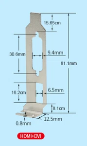 DVI + HDMI/DP low profile bracket for half height low profile video card - Picture 1 of 2