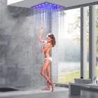 16 Inch Chrome LED Rainfall Shower Head Square Ultra Thin Overhead Top Sprayer