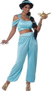 Classic Arabian Princess Fairy Tale Harem Fancy Dress Up Halloween Adult Costume - Picture 1 of 10