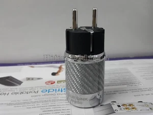 1x connettore spina di alimentazione rodio Hifi AC platino EU fibra di carbonio maschio - Foto 1 di 5