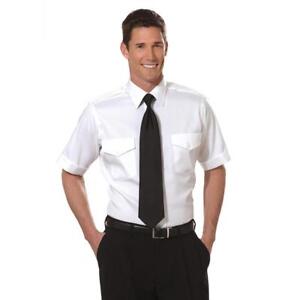 "THE AVIATOR" PILOT SHIRT, SHORT SLEEVE by Van Heusen Men's Sizes, all White