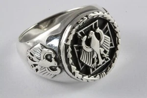 BUNDESADLER SIEGELRING EISERNES KREUZ EHRENRING TEMPLERRING 925 ECHT SILBER /205 - Picture 1 of 4