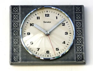 Vintage 21cm Senator Wall Clock - Ceramic Retro Atomic Mid Century Grey German - Picture 1 of 4