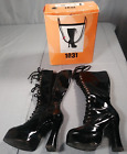 1031 Shoes Boots Womens Small Black Costume Mid Calf Lace 5" Heel Dancer Bedroom