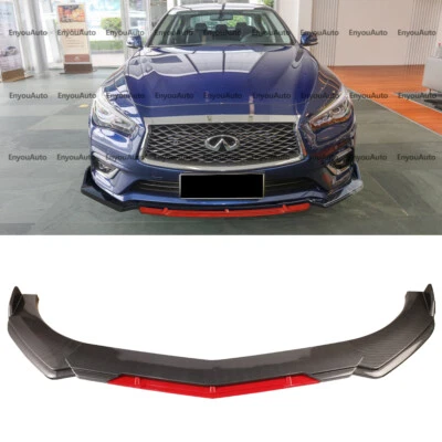 For Infiniti G35 G37 UNIVERSAL Front Bumper Lip Spoiler Splitter Carbon Fiber Foto 1 de 4