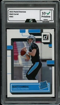 2022 Panini Donurss #302 Matt Corral RC GRADED 10 Gem Mint Rated Rookie - Image 1 of 2