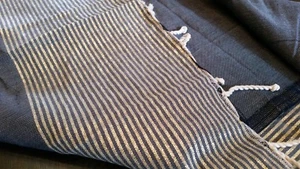TURKISH HAND WOVEN 100% COTTON PESHTEMAL FOUTAS BEACH, BATH, POOL TOWEL 41X64 - Picture 1 of 12
