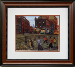 Allan Rohan Crite "Douglass Square 1936"   Custom Framed Black Art NEW! - Picture 1 of 3