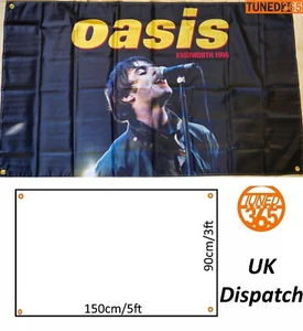 Oasis Liam Gallagher Flag 5x3ft 150x90cm Liam Gallagher Noel Banner Knebworth UK - Picture 1 of 3