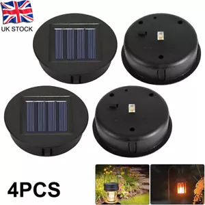4Pcs Solar Lights Replacement Top with LED Bulbs Solar Panel Lantern Lid Tops - Picture 1 of 11
