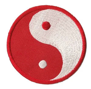 Patch écusson patche ying yang rouge blanc Bouddhisme Bouddha brodé  - Picture 1 of 2